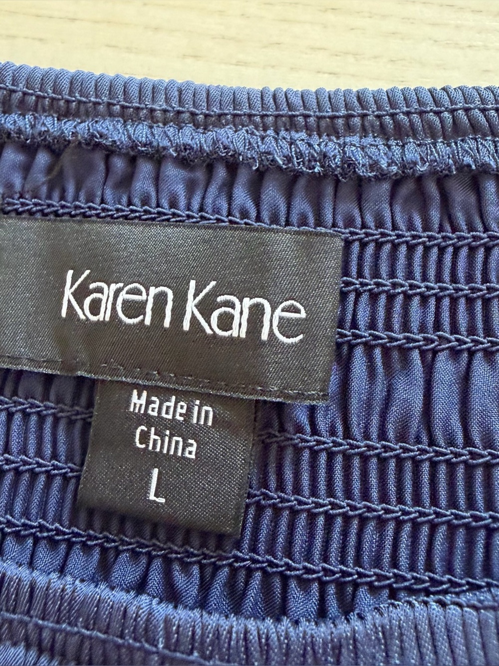 NWT Karen Kane Dark Navy Smocked Bodice Maxi Dress with Puff Sleeves - Picture 3 of 6